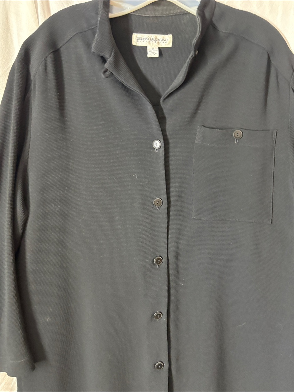 Gripping Americano women Black Button-Up shirt with Chest Pocket